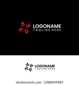 einfaches Logo für Square Point mit 4 Pfeilen Symbol-Idee