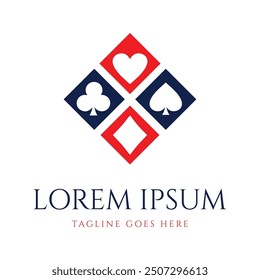 Simple Square Poker Card for Casino Gambling Sport Club Icon Symbol Illustration Design Vector