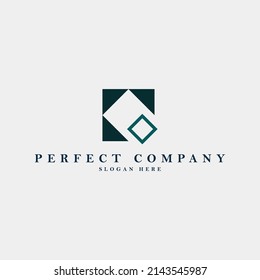 Simple square and rhombus vector logo. Logo for company, brand, product, and organization.