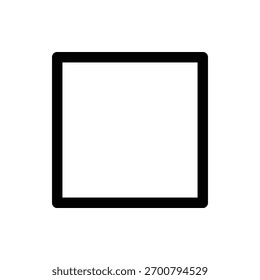 Uma forma quadrada simples com um contorno preto e preenchimento branco. Ícone da linha de lavandaria. Clip-art vetorial isolado.