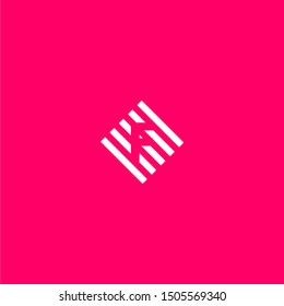 simple square stripped line F logo letter beauty design concept.