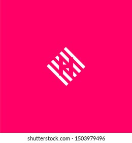 simple square stripped line H logo letter beauty design concept.
