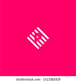 simple square stripped line P logo letter beauty design concept.