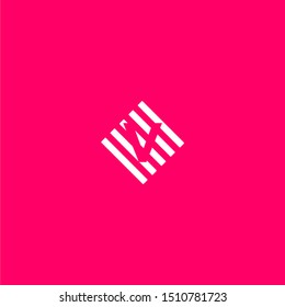 simple square stripped line V logo letter beauty design concept.