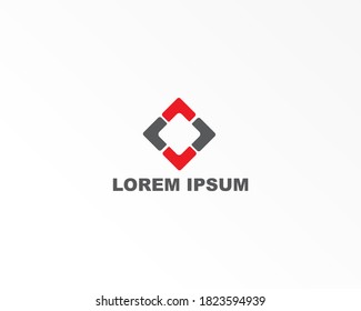 Diseño de logotipo de vector de color simple cuadrado universal
