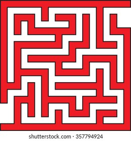 Simple Square Vector Maze Illustration