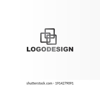 Simple squares concept with line concept for brand identity logo design