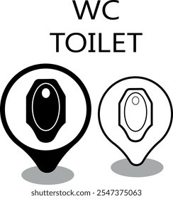 A simple squat toilet map pin icon. Squat toilet map marker flat icon.