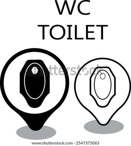 A simple squat toilet map pin icon. Squat toilet map marker flat icon.