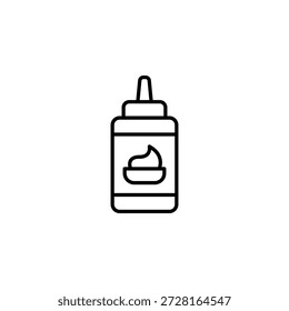 Simple Squeeze Bottle Outline Icon For Condiment Sauce Or Cream Dispensing