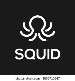 Simple Squid and octopus, Design element for logo, poster, card, banner, emblem, t shirt. Vector illustration