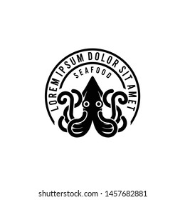 Simple Squid And Seafood Logo Design