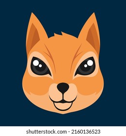 Simple squirrel head cartoon vector