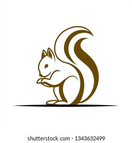 simple squirrel logo design inspiration. logo template. editable vector