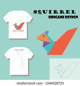 Simple squirrel logo origami
