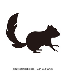 Simple squirrel silhouette material, vector.