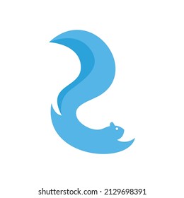 Simple squirrel vector logo icon