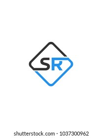 Simple SR initial Logo design template vector illustration