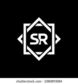 Simple SR initial Logo design template vector illustration