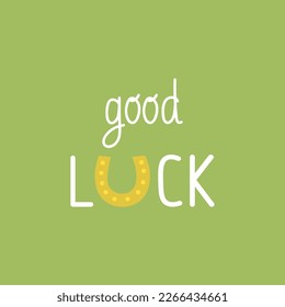 Simple st patricks banner with good luck inscription