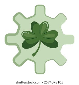 simple st patrick's day nut icon with shamrock in the middle of the icon for various designs, posters or banners	