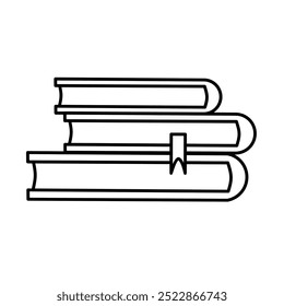 simple stack of books, books line art, book sketch for kids coloring book