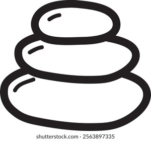 Simple stacked stones illustration in doodle style. Vector illustration.
