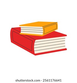 Simple stacks of books vector illustration. Books vector illustration in flat-line art style isolated on white background perfect for education and school project needed