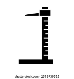 Simple stadiometer silhouette icon. Vector.