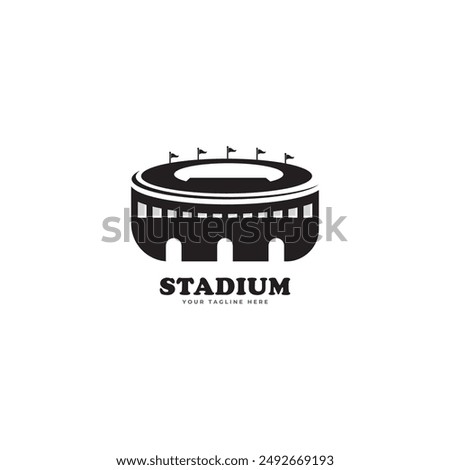 Simple Stadium logo, Sport logo, flat, vector logo vector illustration.