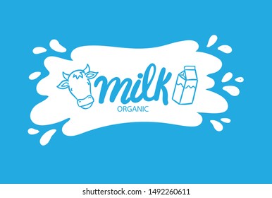 simple stain milk logo design