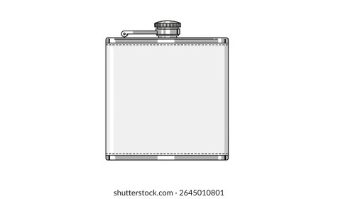 Simple Stainless Steel Flask for Carrying Liquid for Personal Use on a White Background