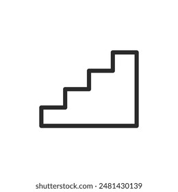 Einfache Treppe, lineares Stilsymbol. einfache Treppe. Bearbeitbare Strichbreite.