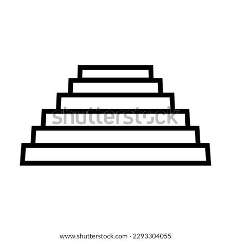 Simple stairs front icon. Steps. Vector.