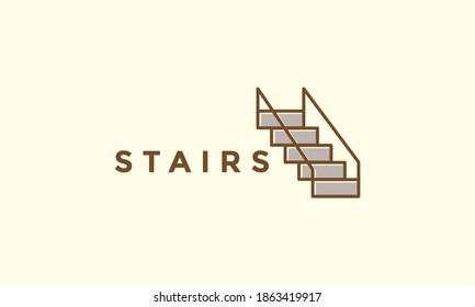 simple stairs line modern logo vector icon design illustration