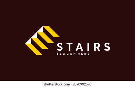 Simple Stairs logo vector modern graphic, Stairway logo symbol icon