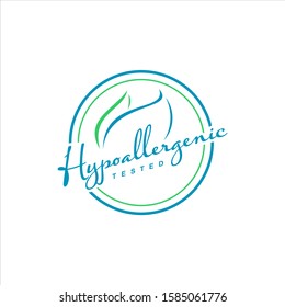 simple stamp with hypoallergenic tested text inside round frame for certified product sign or sticker template