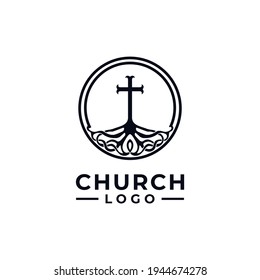 Simple Stamp Root Church Logo Community Stock Vector (Royalty Free ...