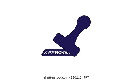 Simple stamped icon APPROVED text signed concept on white color eps background.