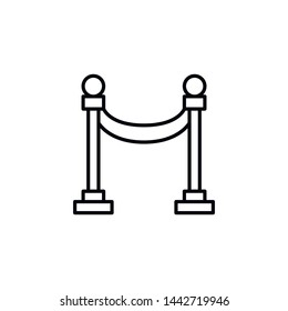 Simple Stanchion Line Icon. Stroke Pictogram. Vector Illustration Isolated On A White Background. Premium Quality Symbols. Vector Sign For Mobile App And Web Sites.