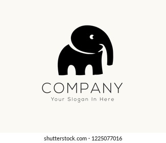 simple stand elephant logo, icon symbol design inspiration