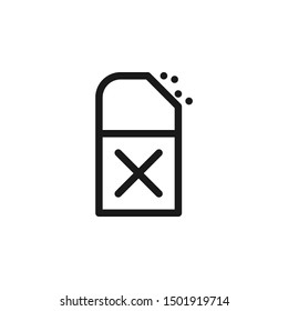 Simple stand eraser icons with rubber in line style design on white background. Suitable for writing tools, stationery, school and website app. Pixel Perfect 48x48. Vector illustration EPS 10.