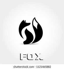 Simple stand fox look back logo