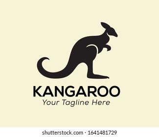 simple stand kangaroo logo design inspiration