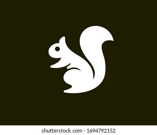 simple stand squirrel at dark background logo design inspiration
