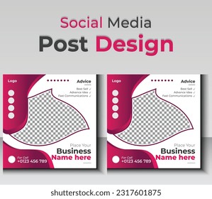 simple standard personal minimalist webinar social media posts design template for your business.