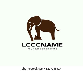 simple Standing elephant logo design inspiration