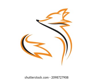 Simple Standing Fox with Silhouette Style