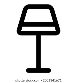 Icono de la lámpara de pie simple. El ícono se puede utilizar para Sitios web, Plantillas impresas, Plantillas de presentación, ilustraciones, etc