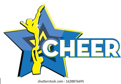 Simple star design for t shirt; vector illustration; cheerleader